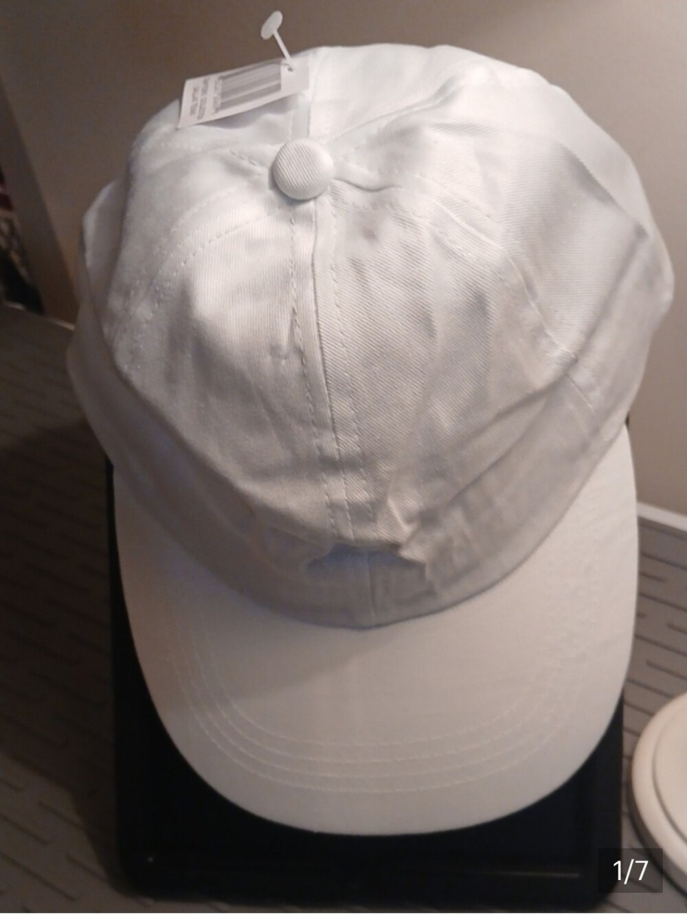 White UnisexBaseball Cap - Breathable Cotton, Or Crafters Hat, 58cm NWT USA